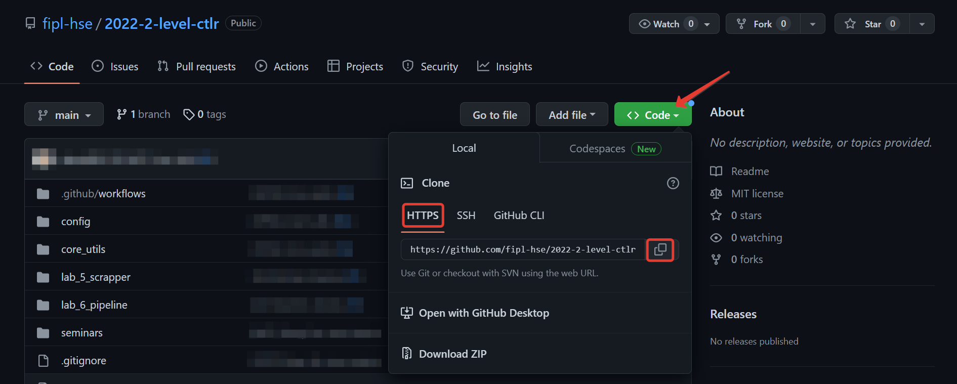 copy repo url