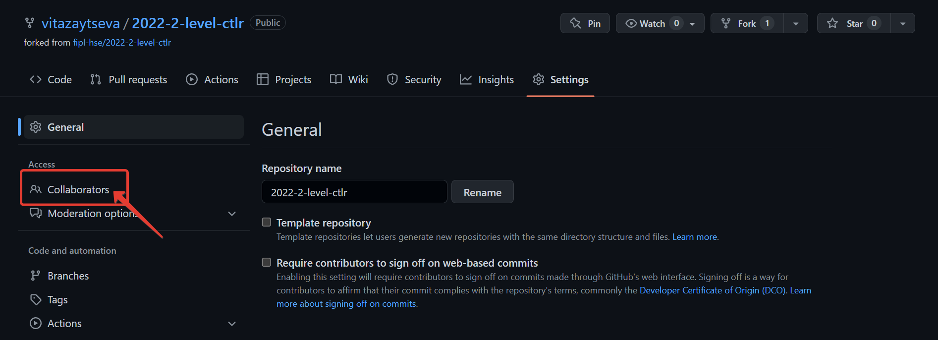 add collaborator tub